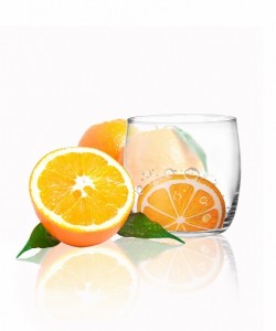 big_verre à eau motif orange