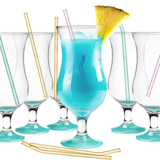 Verres Cocktails au Pied Teintés Bleu ( Lot de 6 )